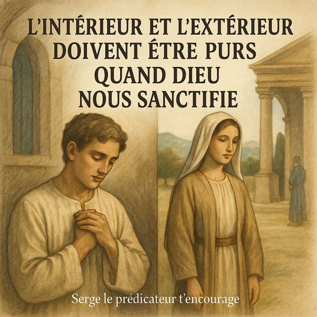 L’intérieur et L’EXTÉRIEUR devraient être purs quand Dieu nous sanctifie