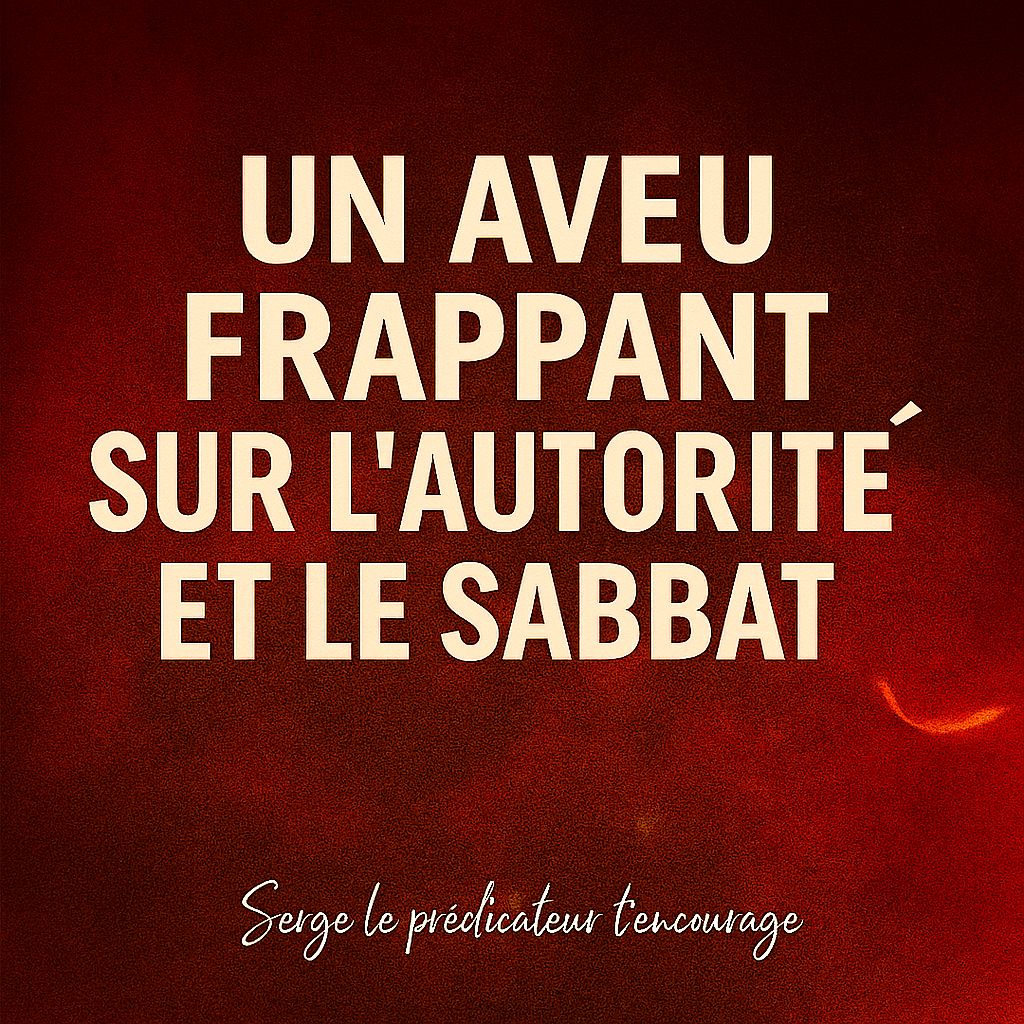 Un aveu frappant sur l’autorité et le sabbat