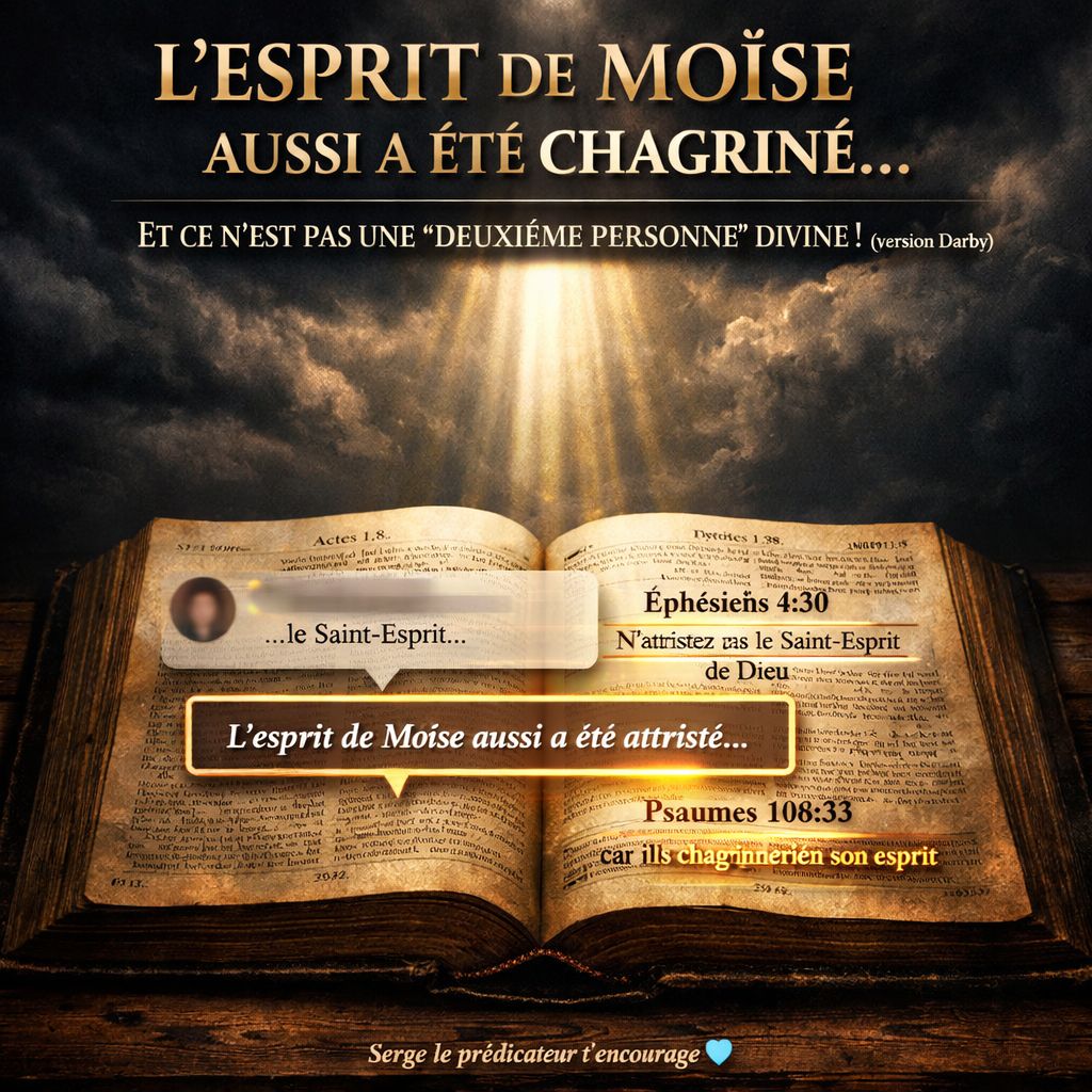 L’esprit de Moïse aussi a été chagriné… et ce n’est PAS une “deuxième personne” divine