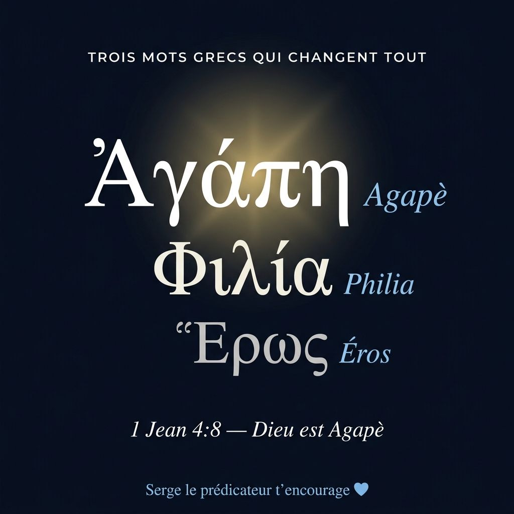 Agapè, Philia, Éros - trois mots grecs qui changent tout à ta lecture de la Bible