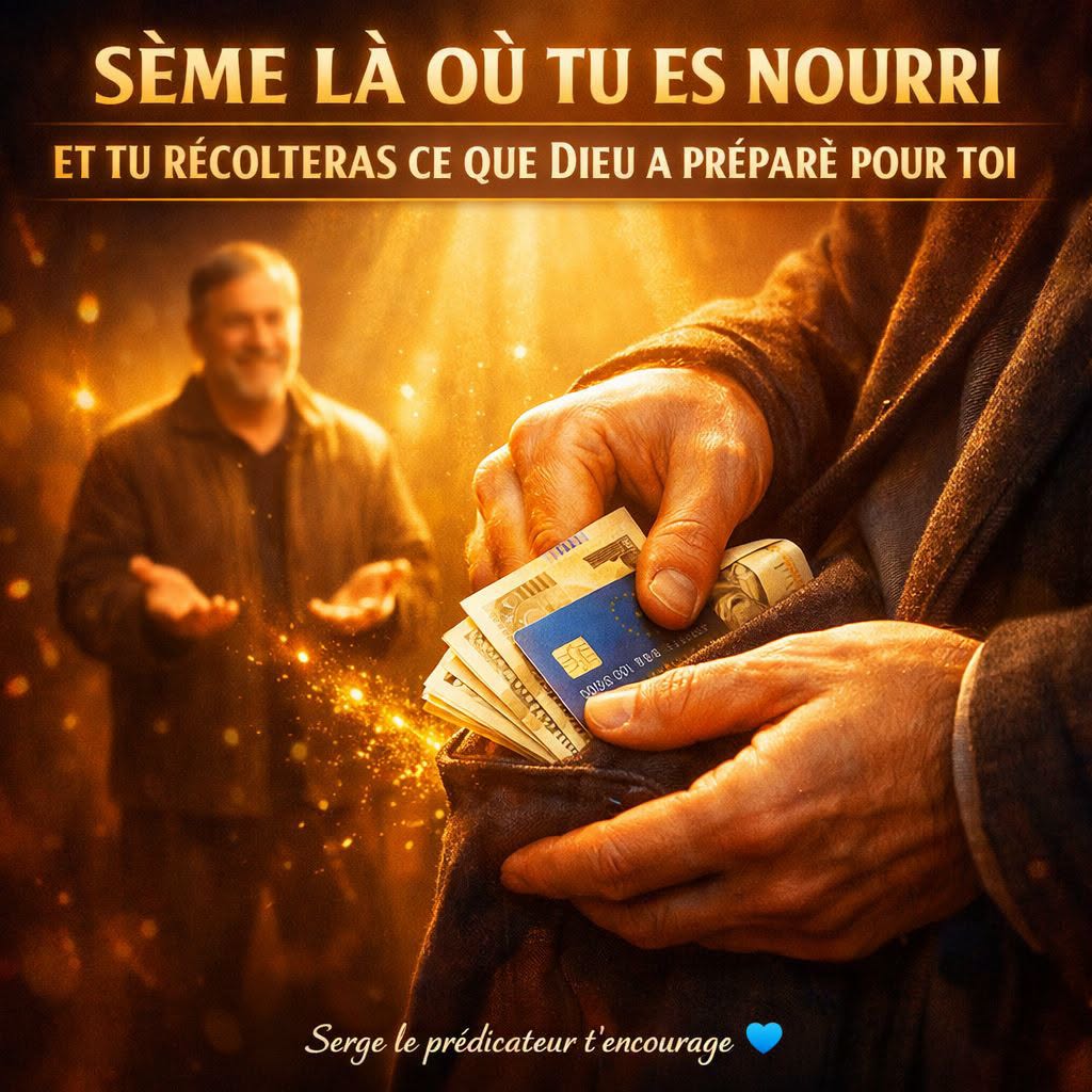 Sème là où tu es nourri et tu récolteras ce que Dieu a préparé pour toi