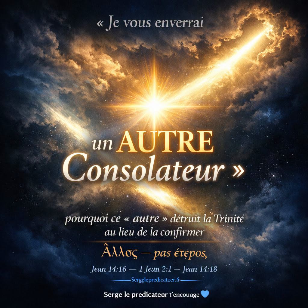 "Je vous enverrai un autre Consolateur" - Pourquoi ce "autre" détruit la Trinité au lieu de la confirmer