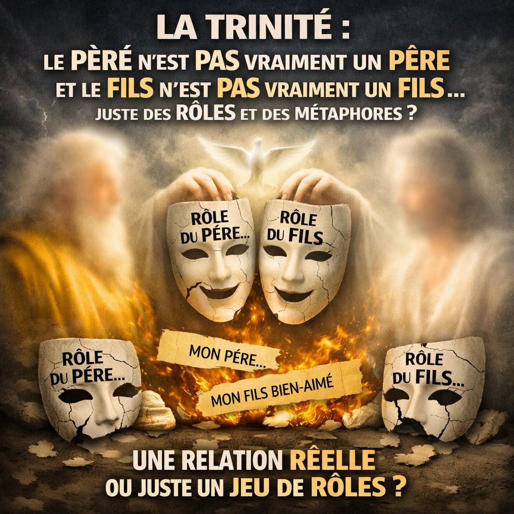 La Trinité : Le Père n’est PAS vraiment un Père et le Fils n’est PAS vraiment un Fils… ce sont juste des « rôles » et des métaphores