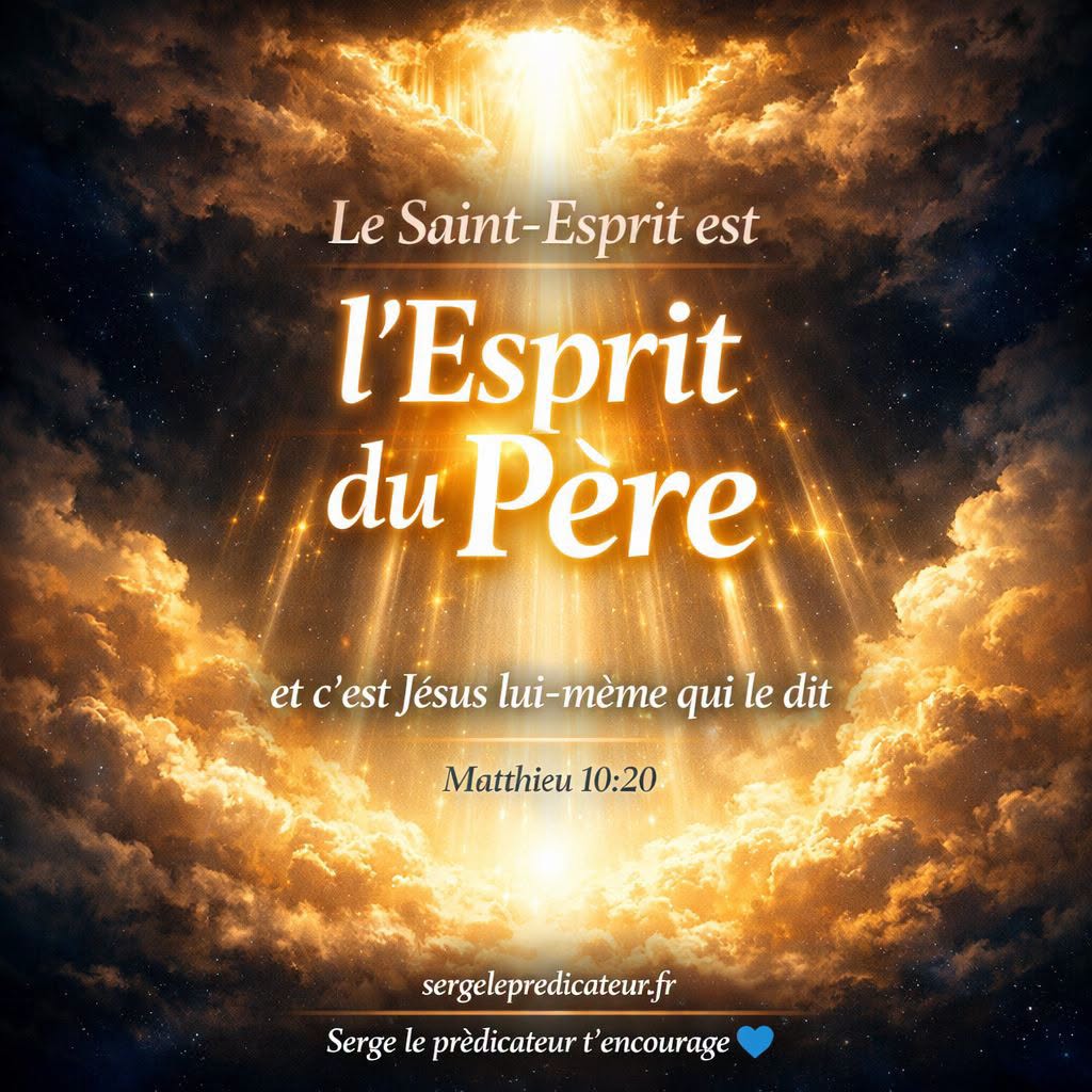Le Saint-Esprit est l'Esprit du Père et c'est Jésus lui-même qui le dit en Matthieu 10:20