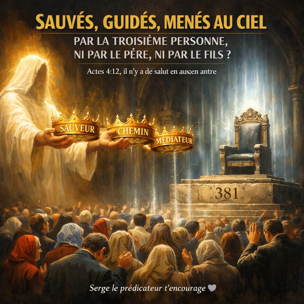 Sauvés, guidés, menés au ciel par la troisième personne, ni par le Père, ni par le Fils