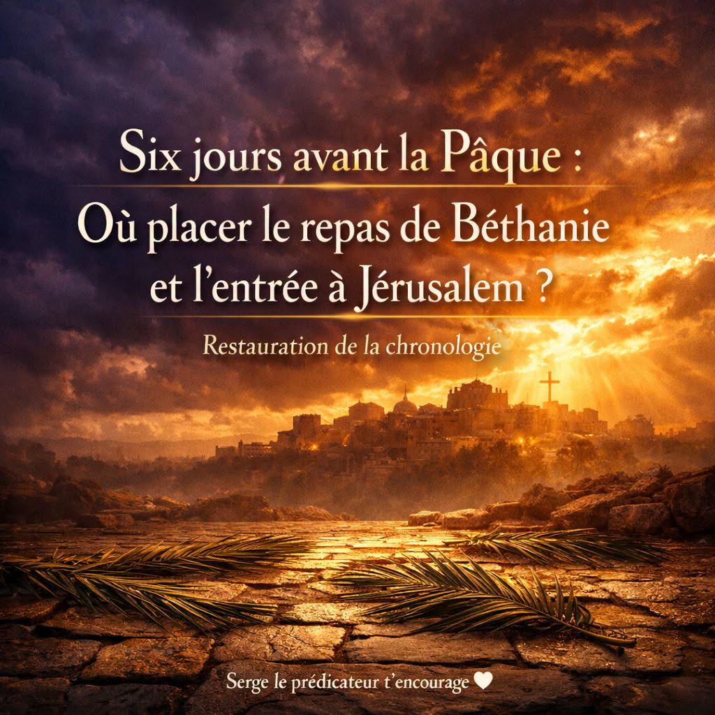 Six jours avant la Pâque : où placer le repas de Béthanie et l'entrée à Jérusalem ?