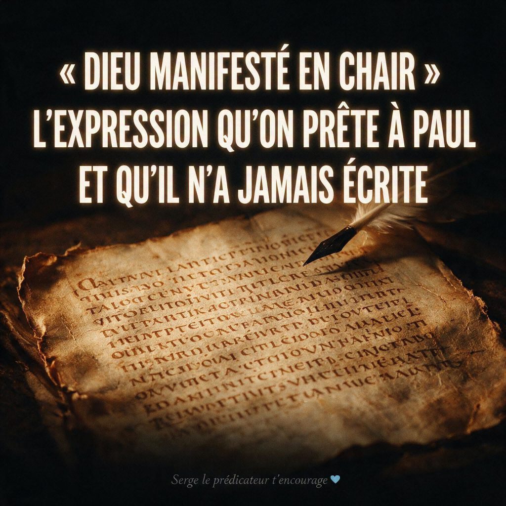 « Dieu manifesté en chair », l'expression qu'on prête à Paul et qu'il n'a jamais écrite