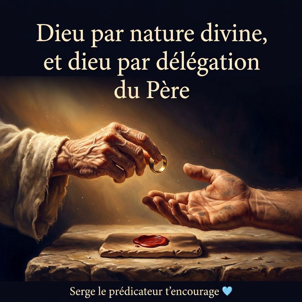 Dieu par nature divine, et dieu par délégation du Père