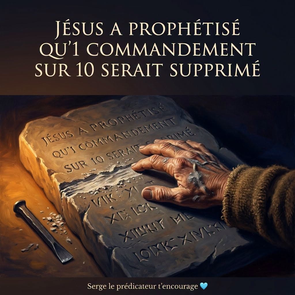 Jésus a prophétisé qu'1 commandement sur 10 serait supprimé