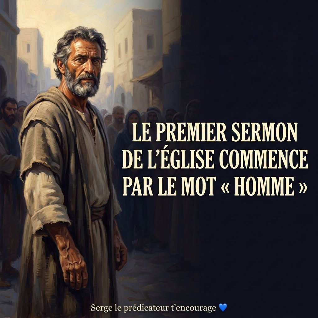 Le premier sermon de l'Église commence par le mot «homme»