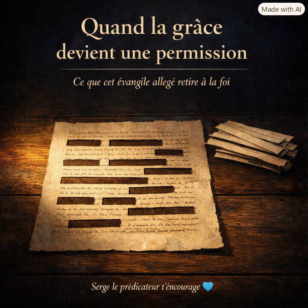 Quand la grâce devient une permission : ce que cet évangile allégé retire à la foi