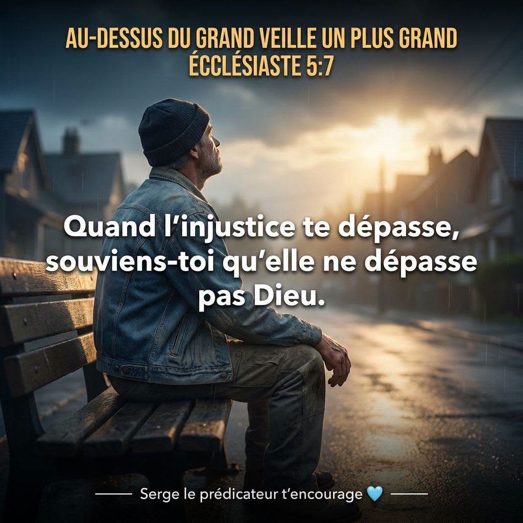 Quand l'injustice te dépasse, souviens-toi qu'elle ne dépasse pas Dieu