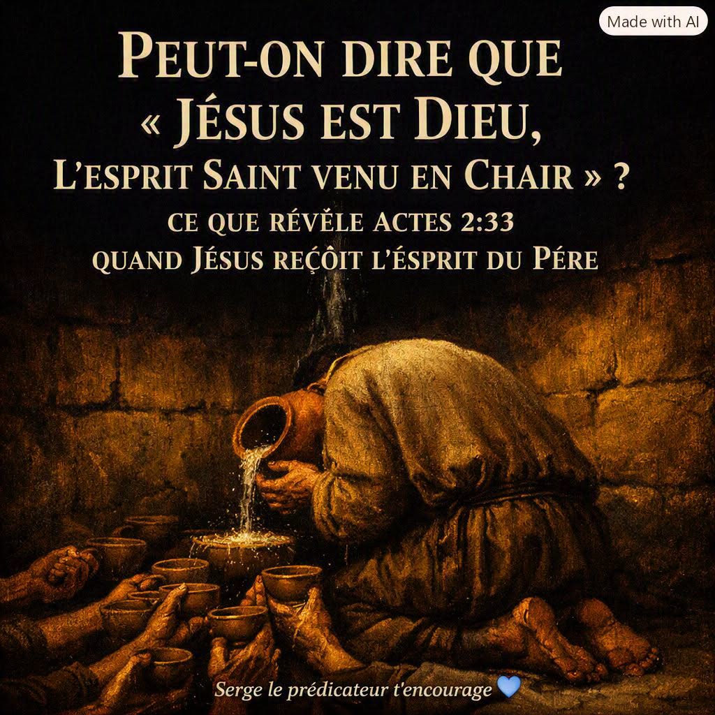 Peut-on dire que 'Jésus est Dieu, l'Esprit Saint venu en chair' ? Ce que révèle Actes 2:33 quand Jésus reçoit l'Esprit du Père