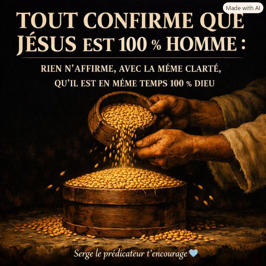 Tout confirme que Jésus est 100 % homme : rien n'affirme, avec la même clarté, qu'il est en même temps 100 % Dieu