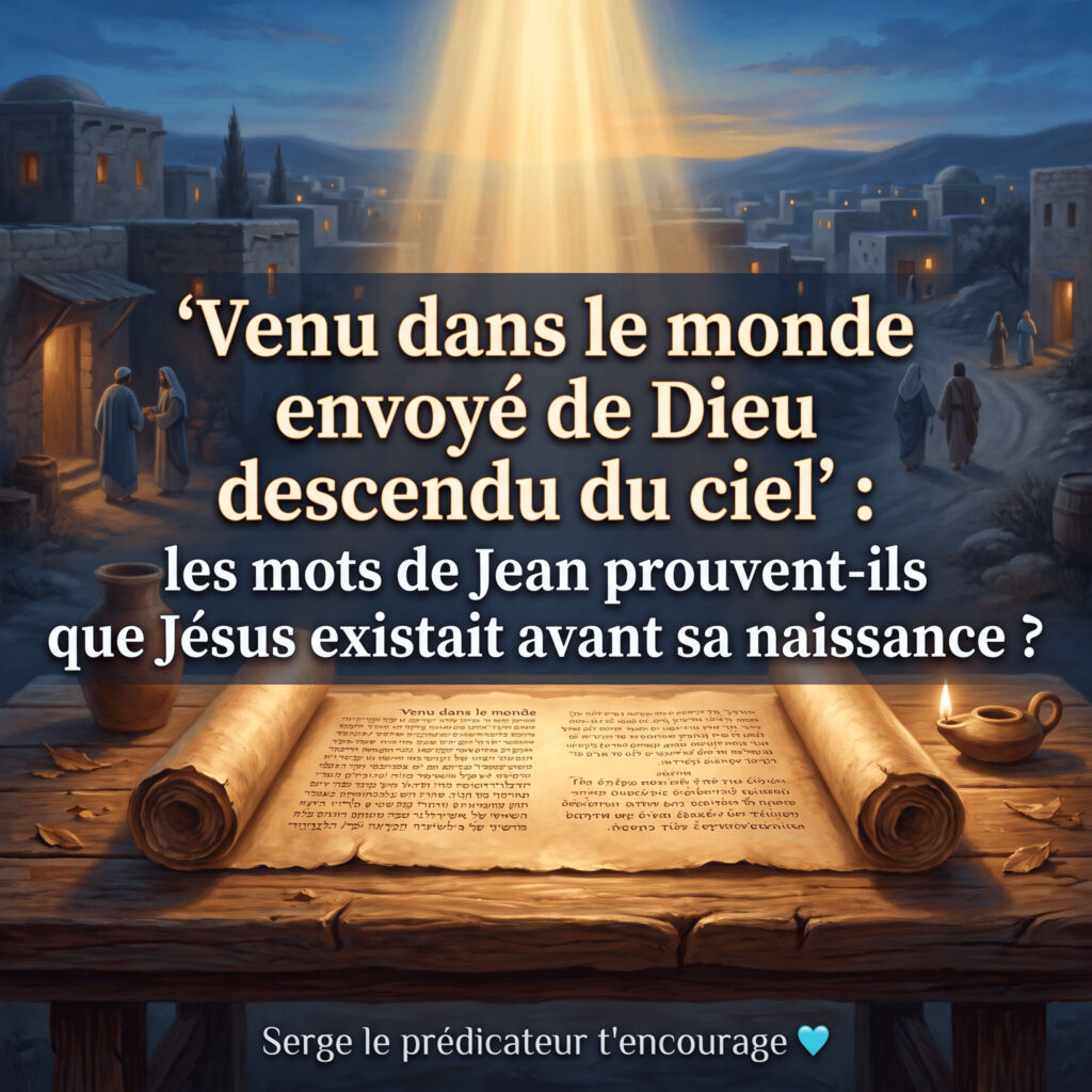 'Venu dans le monde', 'envoyé de Dieu', 'descendu du ciel' : les mots de Jean prouvent-ils que Jésus existait avant sa naissance ?